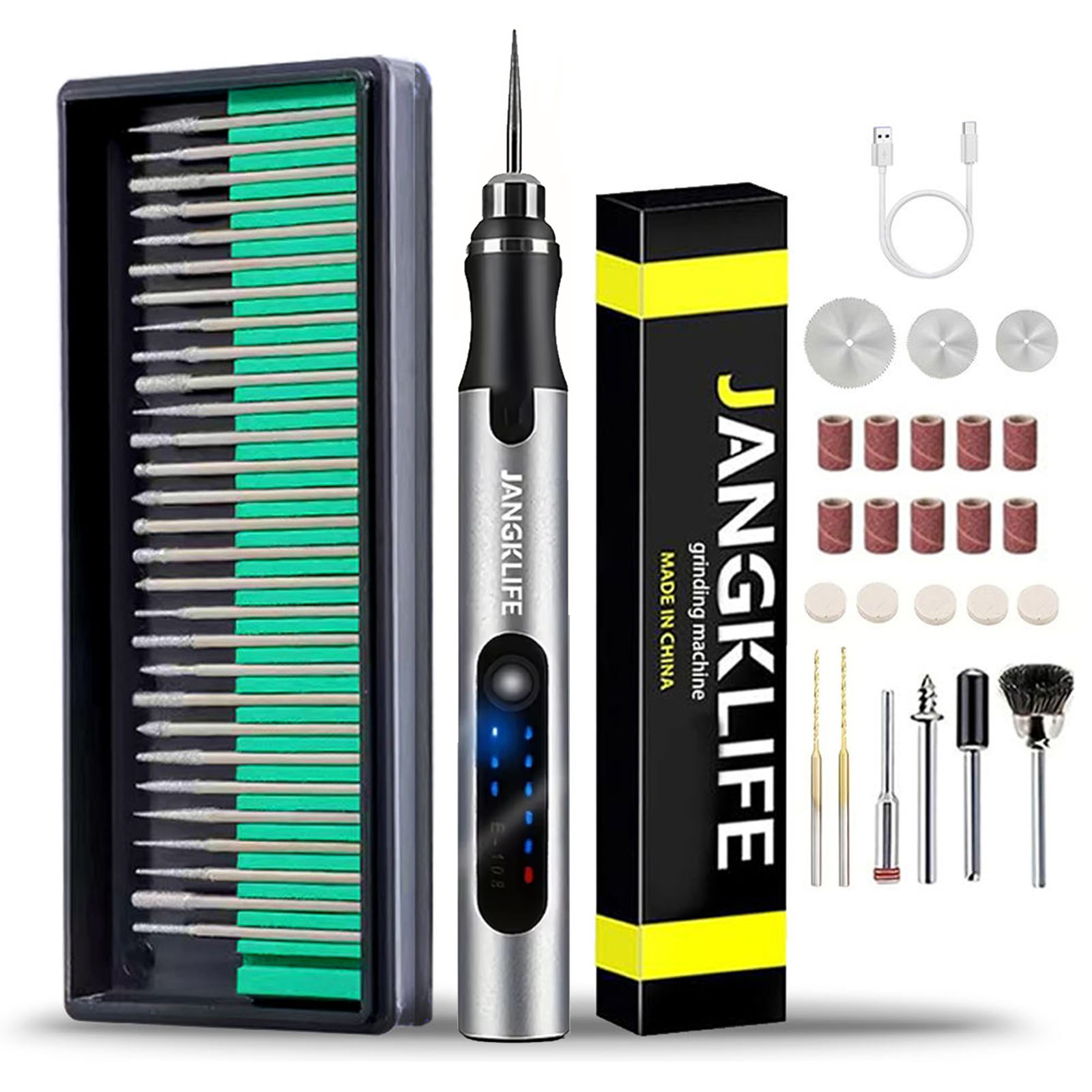 Cordless Rotary Tool Kit Accessories - JANGKLIFE-Kit de herramientas rotativas inalámbricas USB,