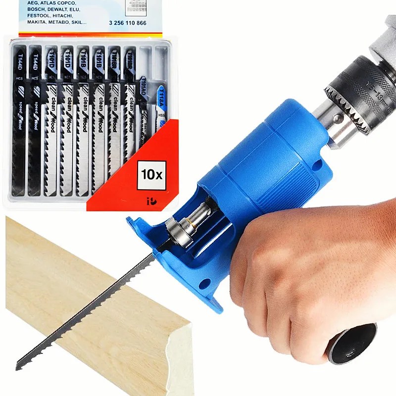 Reciprocating Saw Attachment Drill - Adaptador de sierra recíproca portátil, taladro