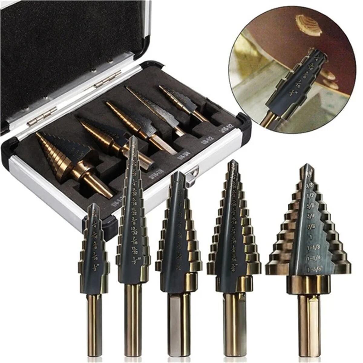 Hardware - Juego de 5 brocas escalonadas de
