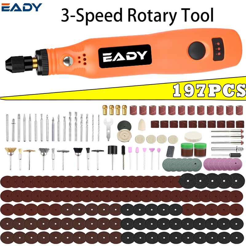 Cordless Rotary Tool Kit Accessories - Kit de herramientas rotatorias inalámbricas USB