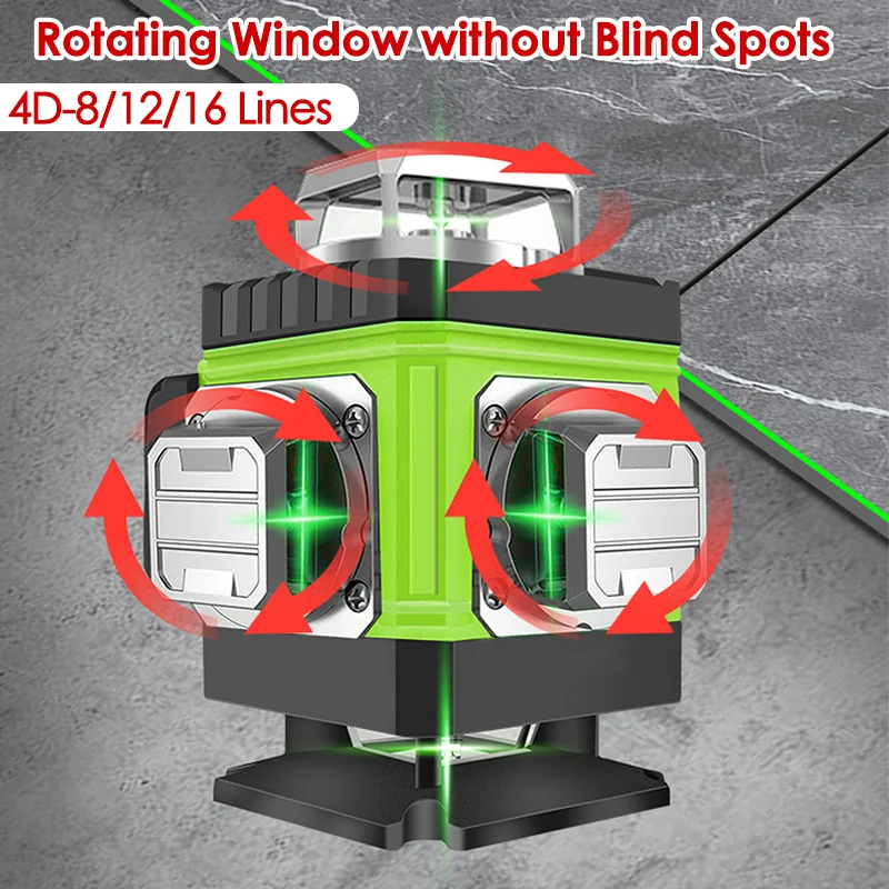 Laser Level 16 Lines 4D Green - Nivel láser de 8/12/16 líneas, línea