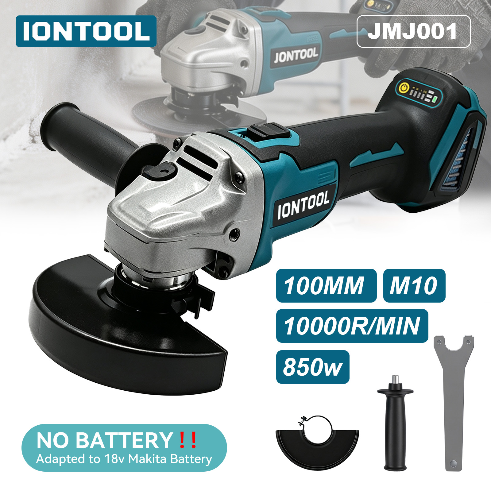 Brushless Angle Grinder Battery Powered - Amoladora Angular Inalámbrica IONTOOL de 850W