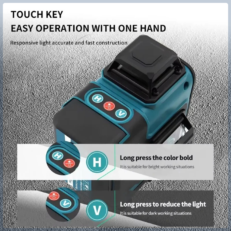 Laser Level 16 Lines 4D Green - Batería original Makita Safe Multi-protection de