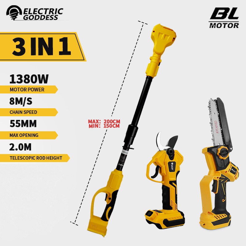 Mini Electric Chainsaw 6 Inch - Motosierra eléctrica sin escobillas de 6