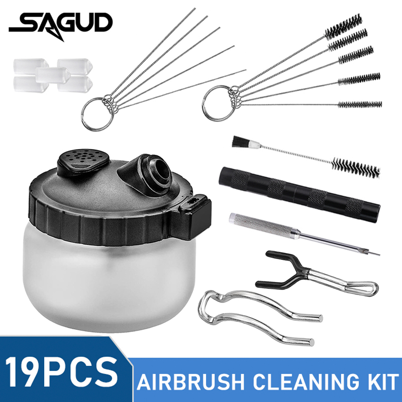 Airbrush Kit With Mini Compressor - SAGUD Kit de Limpieza para Aerógrafo
