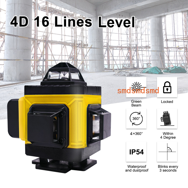 Nivel láser 4D de 16 líneas Lí - Laser Level 16 Lines 4D Green reseña y precio