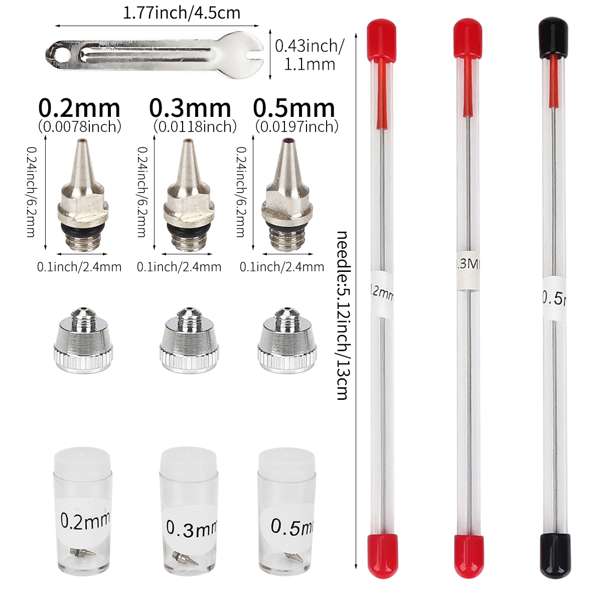 Juego de 3 uds de boquilla de  - Airbrush Kit With Mini Compressor reseña y precio