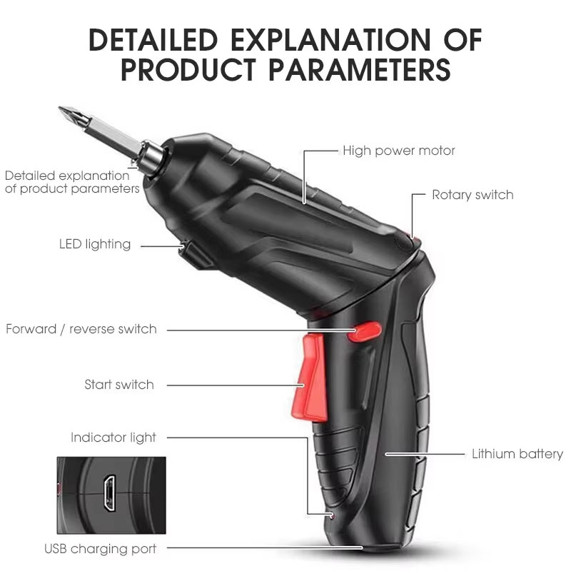 Juego de destornilladores eléc - Electric Screwdriver Rechargeable Usb reseña y precio