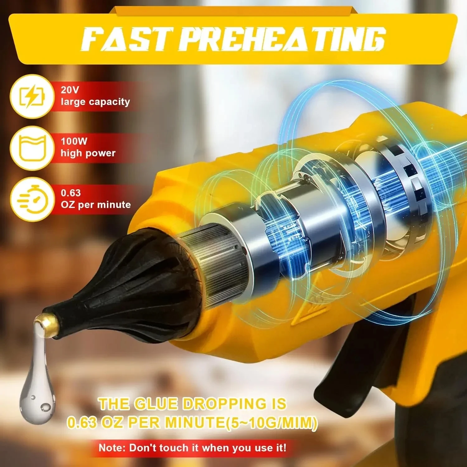 Pistola de pegamento caliente  - Hot Melt Glue Gun Cordless reseña y precio