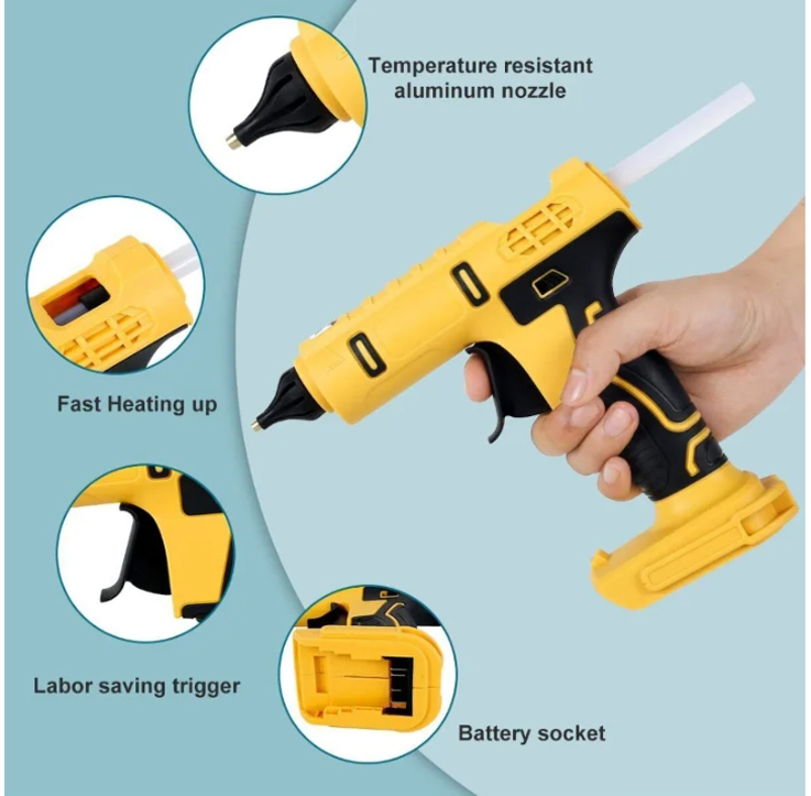 Pistola de pegamento caliente  - Hot Melt Glue Gun Cordless reseña y precio