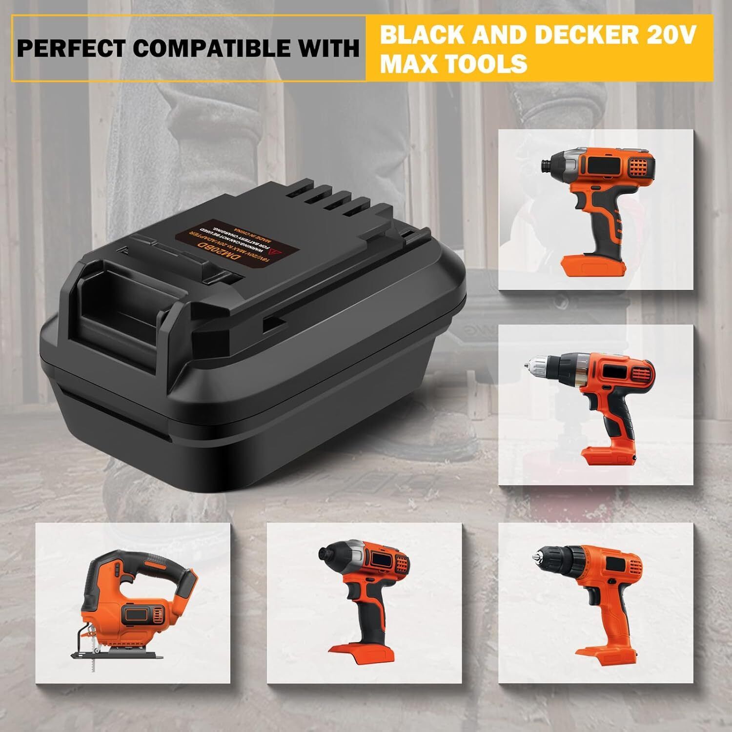 Adaptador de Batería DM20BD pa - Brushless Cordless Electric Drill 18V reseña y precio