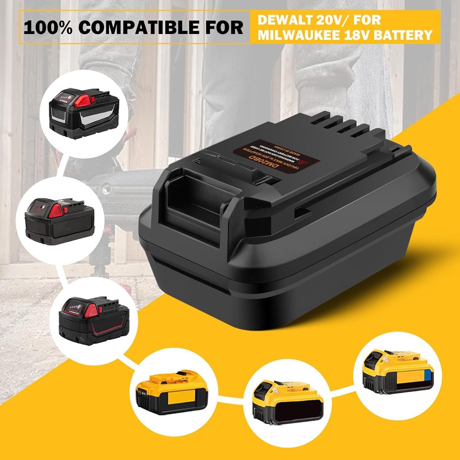 Adaptador de Batería DM20BD pa - Brushless Cordless Electric Drill 18V reseña y precio