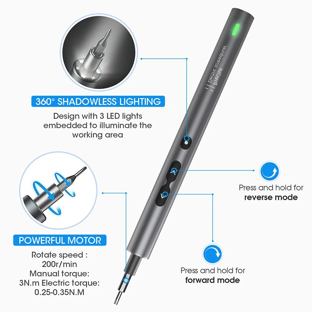 Juego de destornilladores eléc - Electric Screwdriver Rechargeable Usb reseña y precio