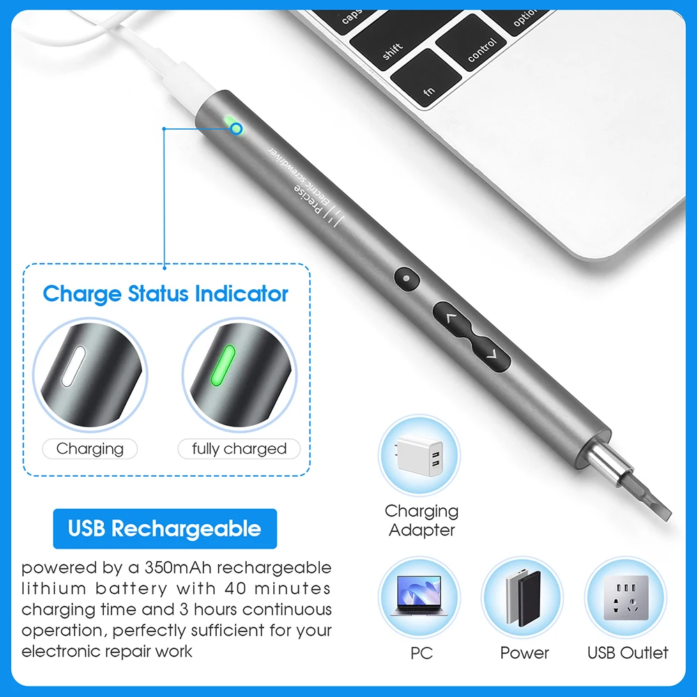 Juego de destornilladores eléc - Electric Screwdriver Rechargeable Usb reseña y precio