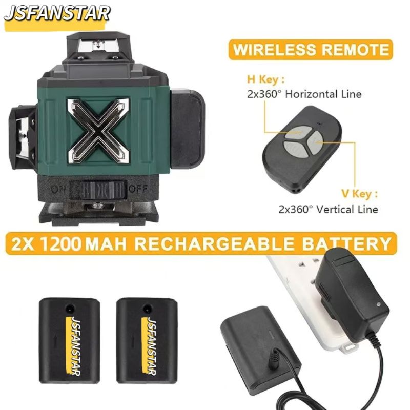 Nivel Láser 4D Verde de 16 Lín - Laser Level 16 Lines 4D Green reseña y precio