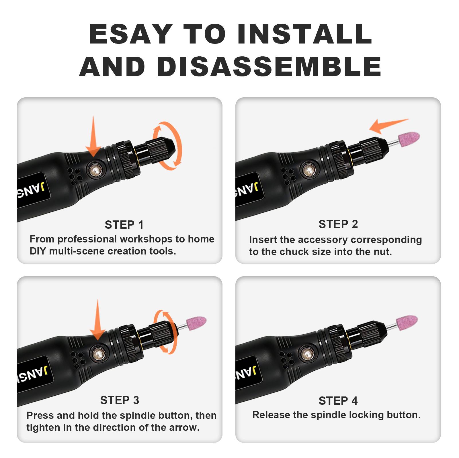 Kit de herramientas rotativas  - Cordless Rotary Tool Kit Accessories reseña y precio