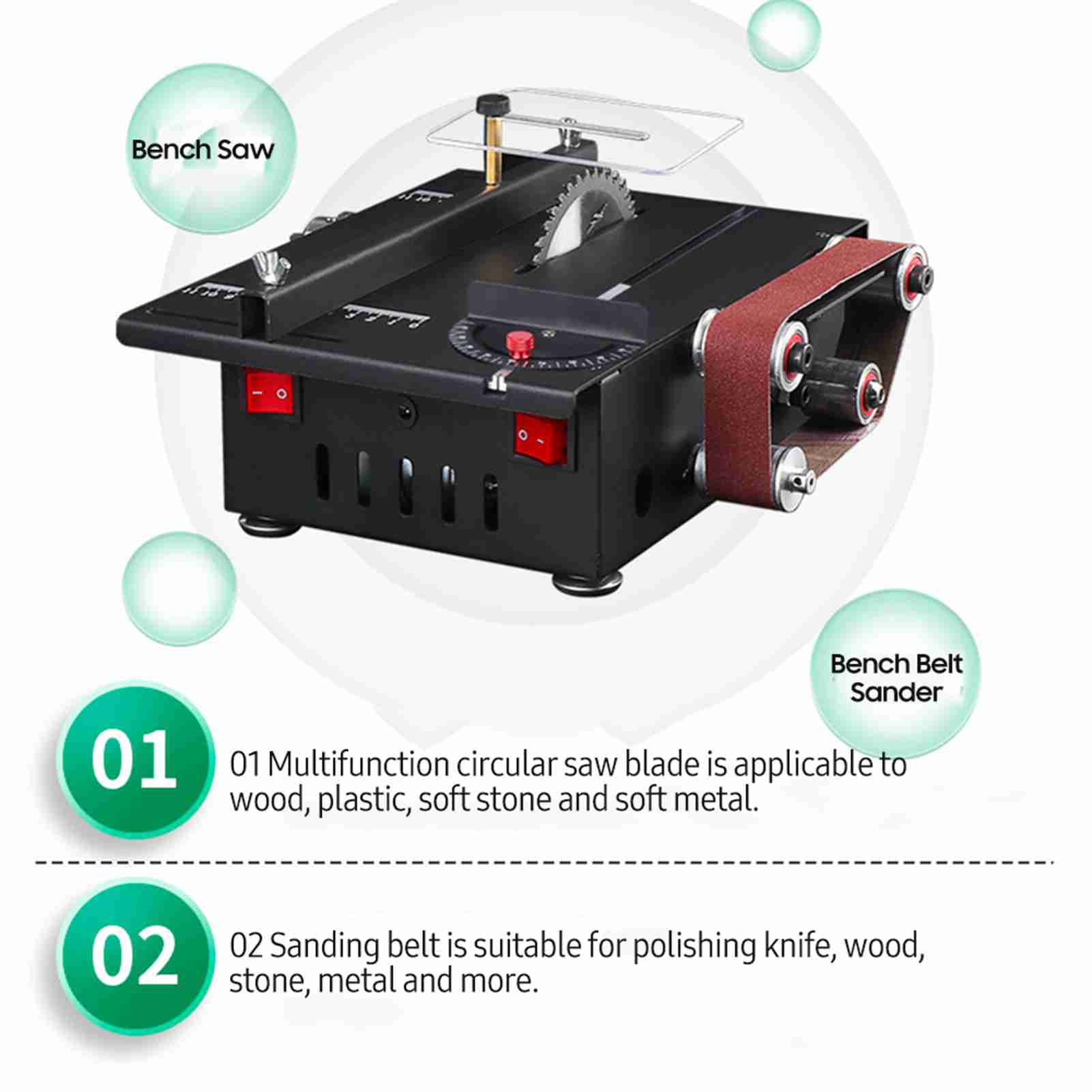 Mini sierra de banco y lijador - Mini Table Saw For Woodworking reseña y precio
