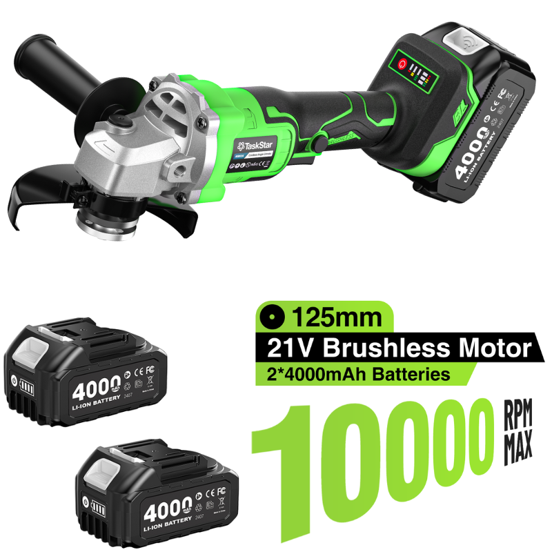 Kit de amoladora angular TaskS - Brushless Angle Grinder Battery Powered reseña y precio