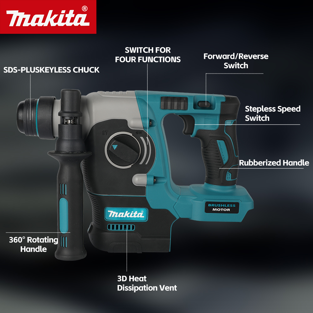 Martillo Rotatorio SDS Makita  - Brushless Cordless Electric Drill 18V reseña y precio