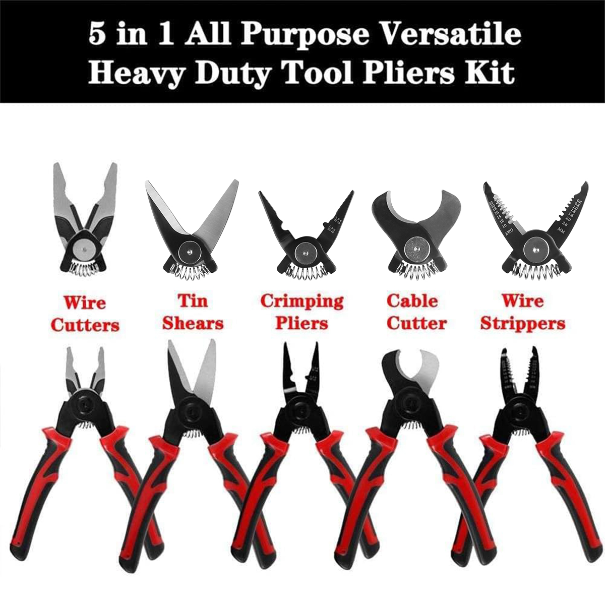 Alicates de prensado 5 en 1, c - Automatic Wire Stripper Cutter reseña y precio