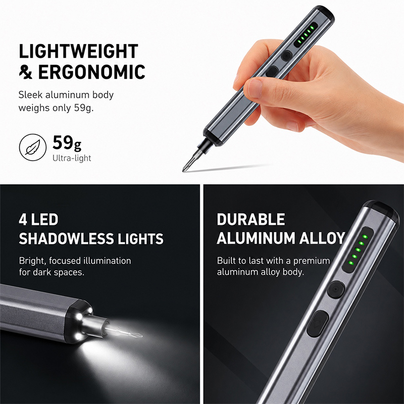 Juego de destornilladores eléc - Electric Screwdriver Rechargeable Usb reseña y precio