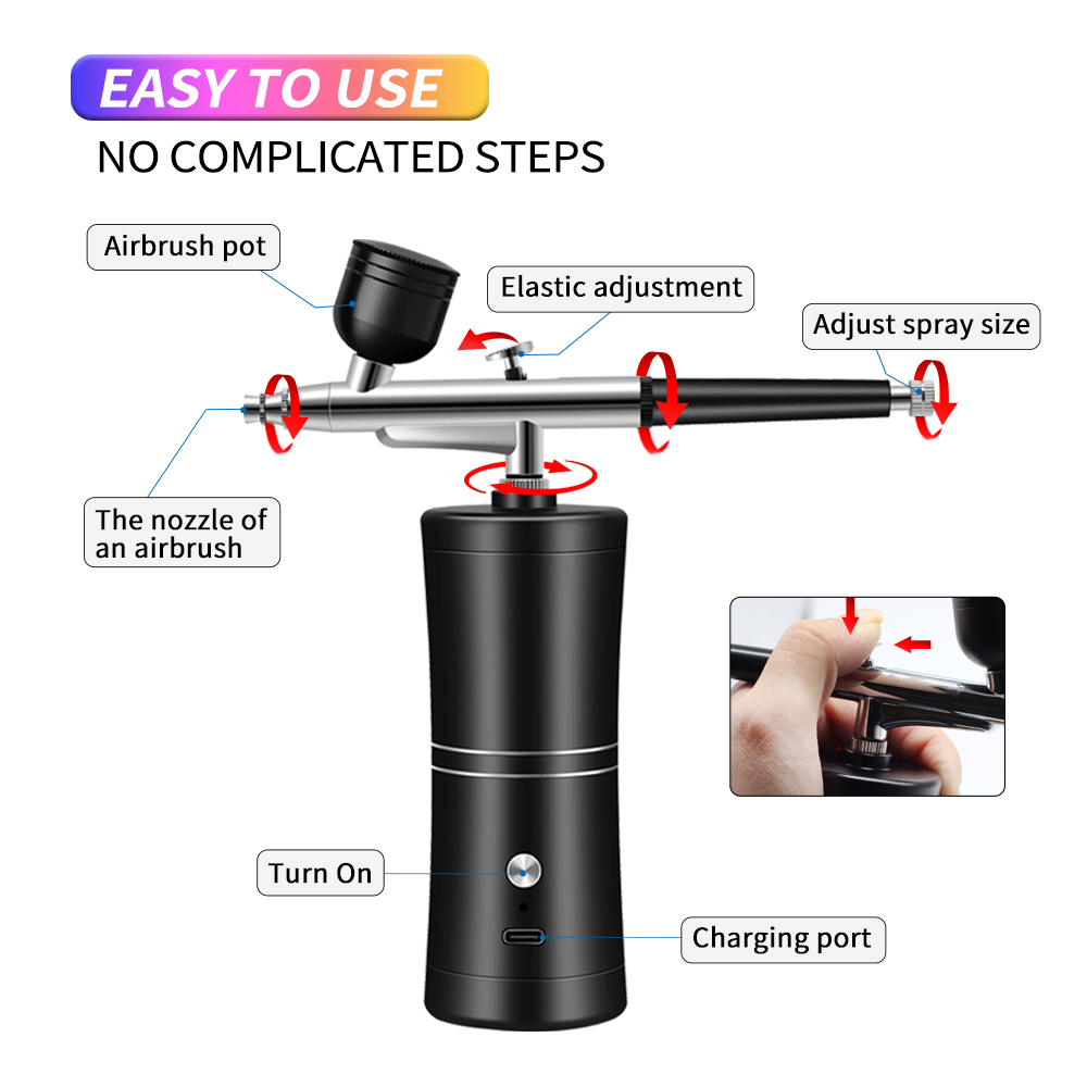 Aerógrafo inalámbrico recargab - Airbrush Kit With Mini Compressor reseña y precio
