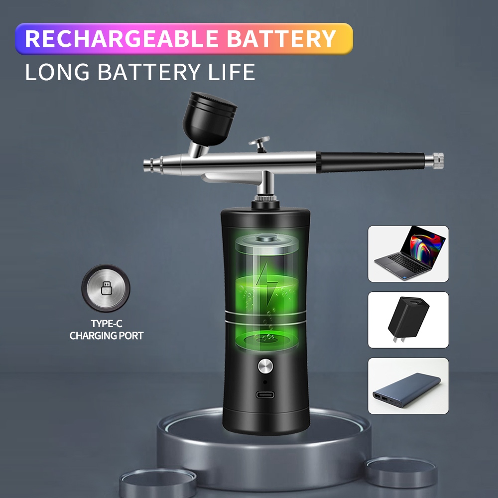 Aerógrafo inalámbrico recargab - Airbrush Kit With Mini Compressor reseña y precio